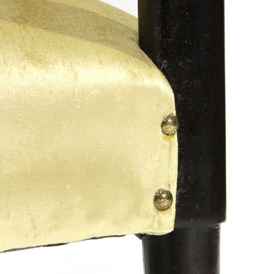 Image 1 of Paire de fauteuils en velours italiens vintage avec ottoman, 1940