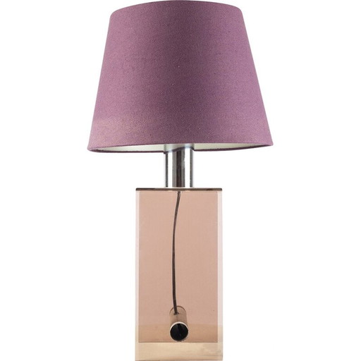 Lampe de chevet vintage en plexiglas et tissu par Kaiser Leuchten, 1970