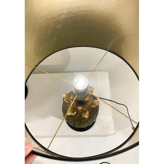 Image 1 of Paire de lampes de table ananas en laiton