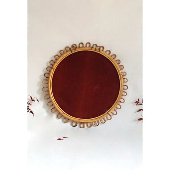 Image 1 of Miroir vintage en bambou Sibilla, Italie 1950