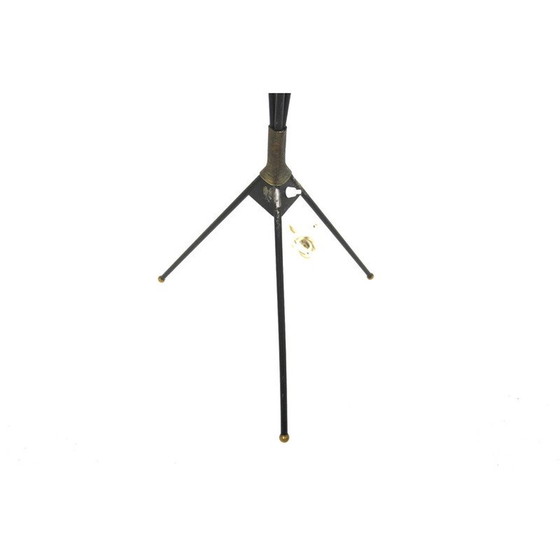 Image 1 of Lampadaire vintage "tripode" en métal et tissu, Suède 1960