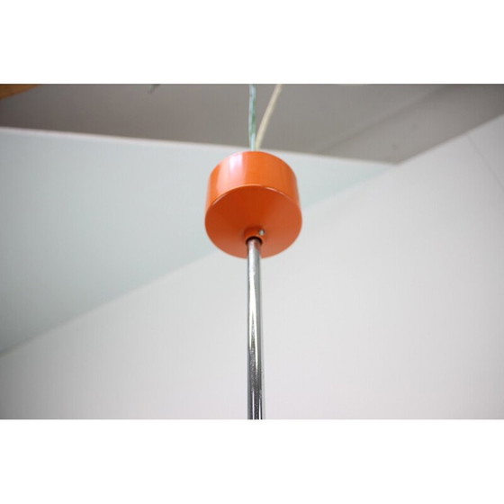 Image 1 of Lampe suspendue vintage en métal et acier chromé de Napako, Tchécoslovaquie 1970