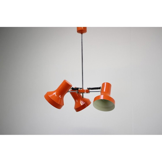 Image 1 of Lampe suspendue vintage en métal et acier chromé de Napako, Tchécoslovaquie 1970