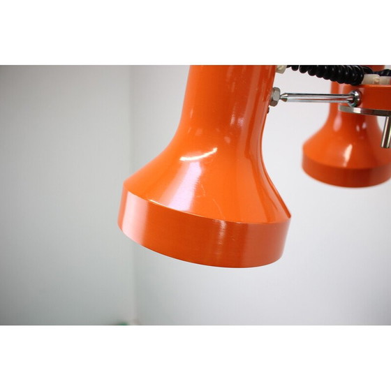 Image 1 of Lampe suspendue vintage en métal et acier chromé de Napako, Tchécoslovaquie 1970