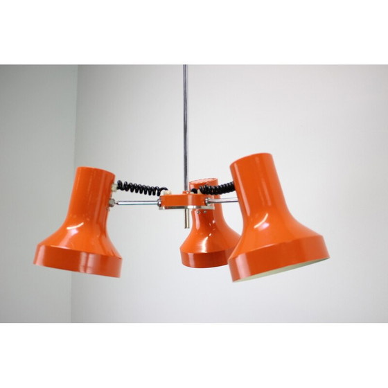 Image 1 of Lampe suspendue vintage en métal et acier chromé de Napako, Tchécoslovaquie 1970