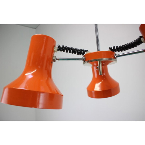 Image 1 of Lampe suspendue vintage en métal et acier chromé de Napako, Tchécoslovaquie 1970