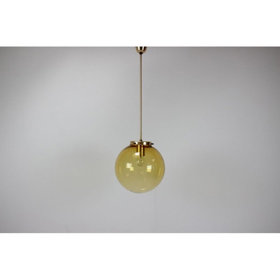 Image 1 of Lustre vintage en métal et verre par Kamenický Šenov, Tchécoslovaquie 1970