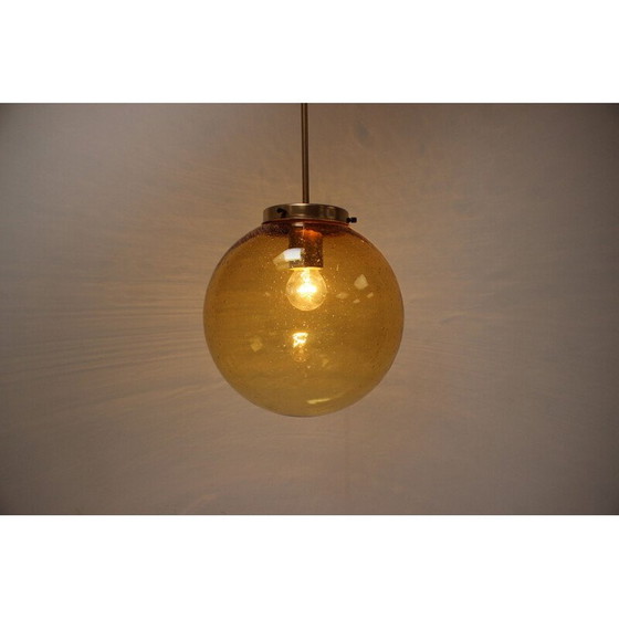 Image 1 of Lustre vintage en métal et verre par Kamenický Šenov, Tchécoslovaquie 1970