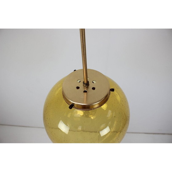 Image 1 of Lustre vintage en métal et verre par Kamenický Šenov, Tchécoslovaquie 1970