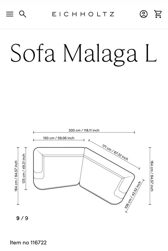 Image 1 of Canapé Eicholtz 'Malaga' L