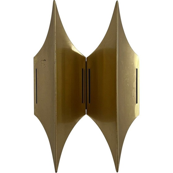 Image 1 of Applique vintage "Gothic 2" en laiton par Bent Karlby pour Lyfa, Danemark années 1960