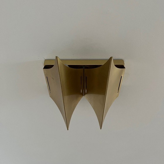 Image 1 of Applique vintage "Gothic 2" en laiton par Bent Karlby pour Lyfa, Danemark années 1960