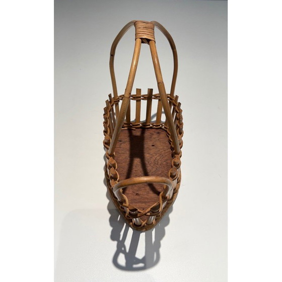 Image 1 of Porte-bouteille vintage en rotin, France 1970