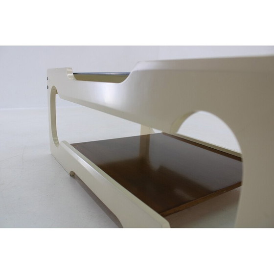 Image 1 of Table basse vintage en verre et bois laqué, Italie 1970