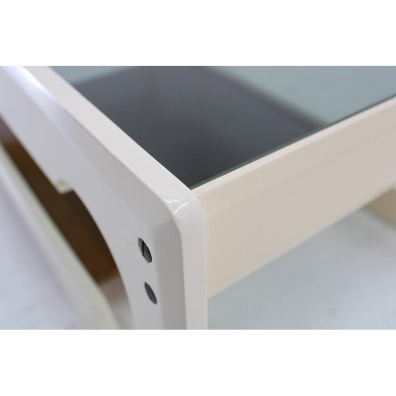 Image 1 of Table basse vintage en verre et bois laqué, Italie 1970