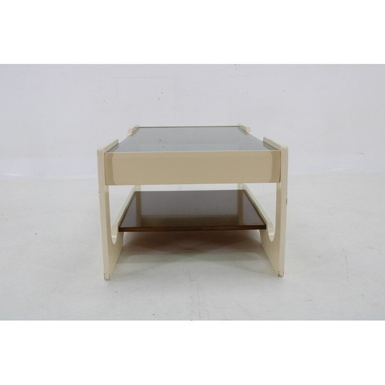 Image 1 of Table basse vintage en verre et bois laqué, Italie 1970