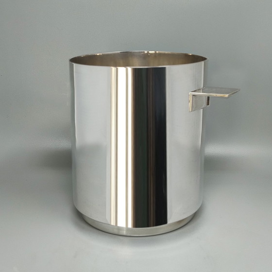 Image 1 of Superbe seau à glace des années 1960 de Lino Sabattini pour Christofle en métal argenté. Fabriqué en Italie