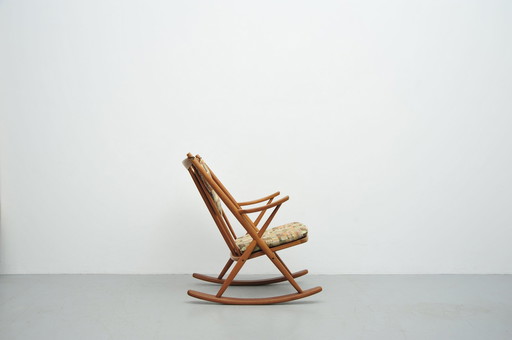 Chaise à bascule Frank Reenskaug Pour Bramin Teck Années 1960