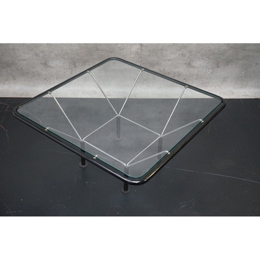 Table basse vintage avec plateau en verre par Niels Bendtsen, 1970