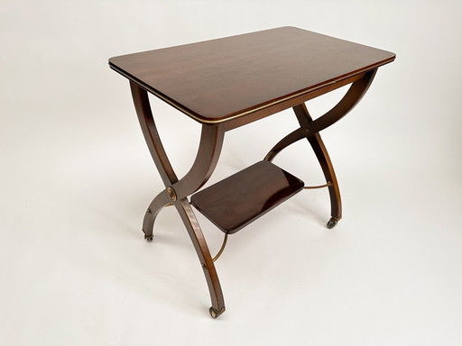 Table d'appoint vintage Mid Century sur roulettes