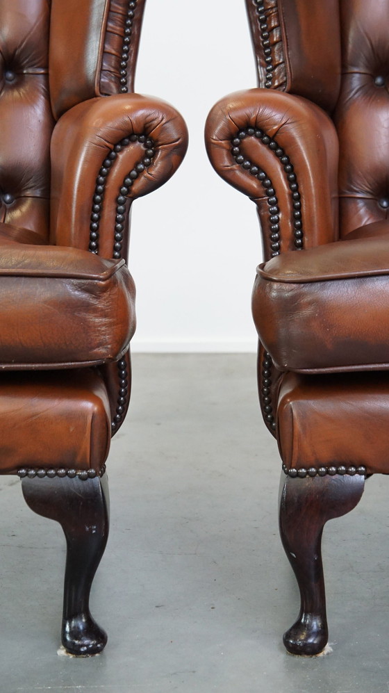 Image 1 of 2 X Fauteuil Chesterfield Ear en cuir de boeuf