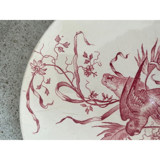 Image 1 of Plat Congo vintage à décor d'oiseaux pour Longchamp, 1950