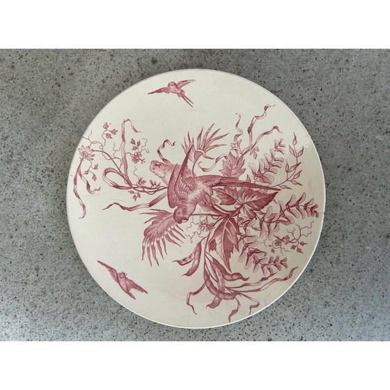 Image 1 of Plat Congo vintage à décor d'oiseaux pour Longchamp, 1950