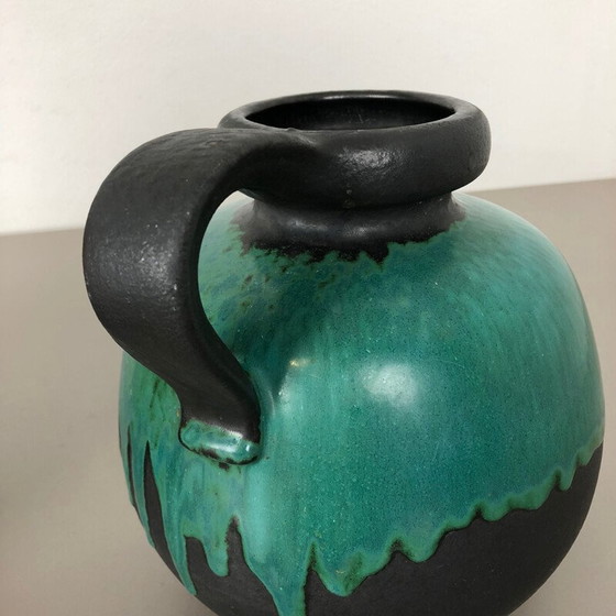 Image 1 of Paire de vases vintage en céramique lave grasse pour Scheurich, Allemagne 1970