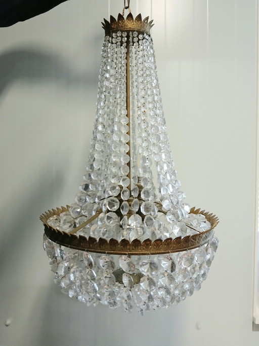 Couronne de poche/chandelier en cristal antique