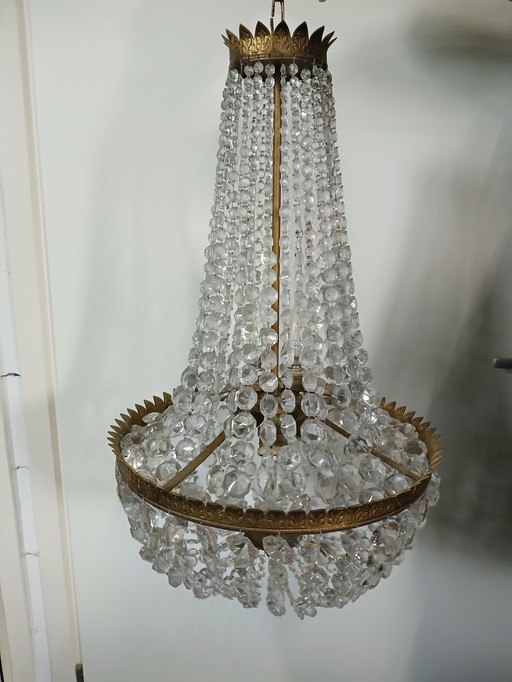 Couronne de poche/chandelier en cristal antique