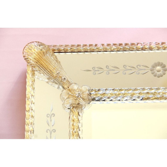 Image 1 of Miroir de courtoisie vintage avec étagère assortie, Italie 1940