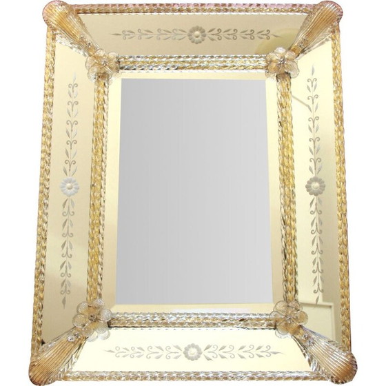 Image 1 of Miroir de courtoisie vintage avec étagère assortie, Italie 1940