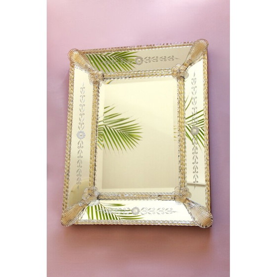 Image 1 of Miroir de courtoisie vintage avec étagère assortie, Italie 1940