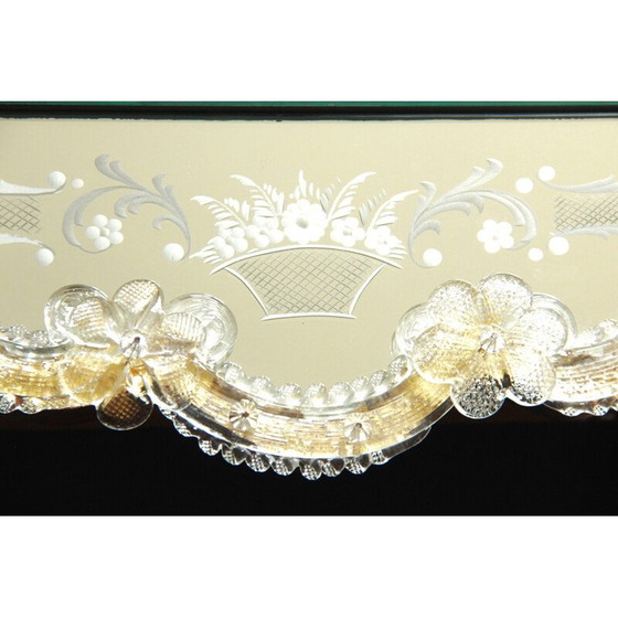 Image 1 of Miroir de courtoisie vintage avec étagère assortie, Italie 1940