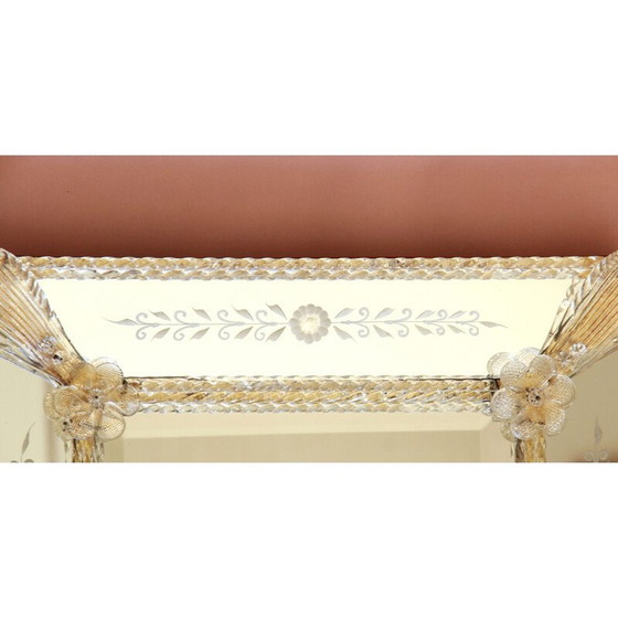 Image 1 of Miroir de courtoisie vintage avec étagère assortie, Italie 1940