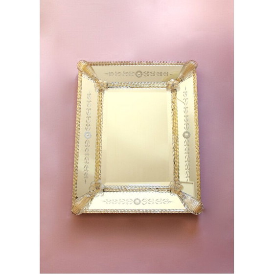 Image 1 of Miroir de courtoisie vintage avec étagère assortie, Italie 1940