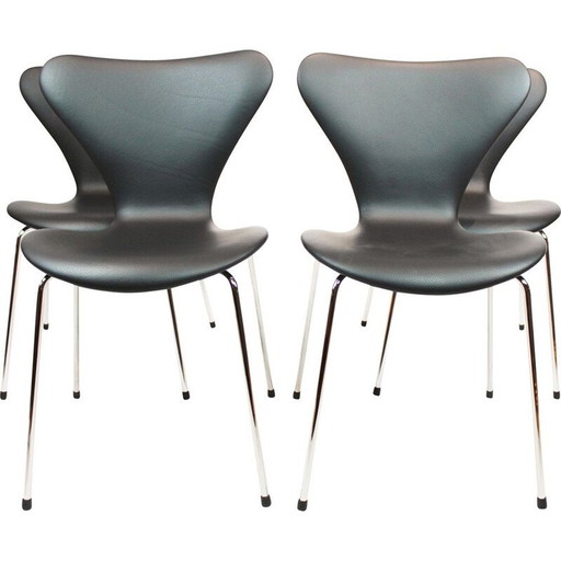 Ensemble de 4 chaises Seven vintage, modèle 3107 par Arne Jacobsen de Fritz Hansen