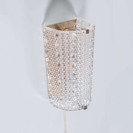 Appliques en verre vintage Carl Fagerlund, Lyfa glass scones