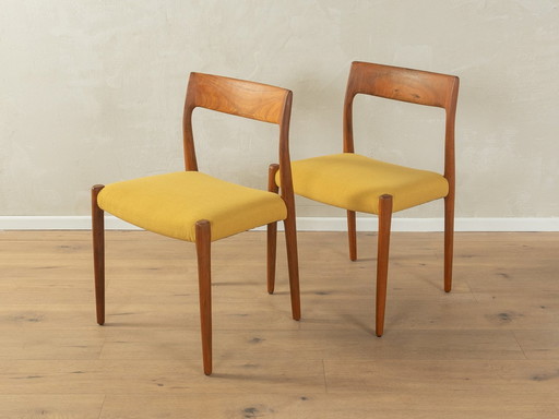 2X chaises de salle à manger modèle 77 par Niels O. Møller