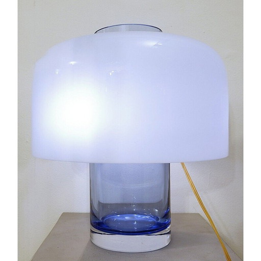 Lampe de table et vase vintage en verre de Murano modèle LT 226 par Carlo Nason pour Mazzega, Italie 1960