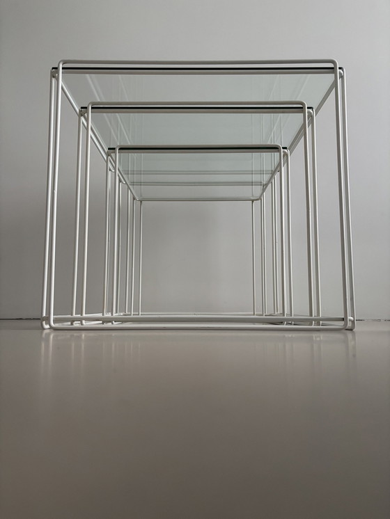 Image 1 of Ensemble de 3 tables d'appoint vintage Isocele Max Sauze 70's