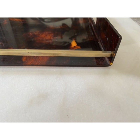 Image 1 of Plateau vintage avec motif d'écaille de tortue par Maison Mercier, 1970