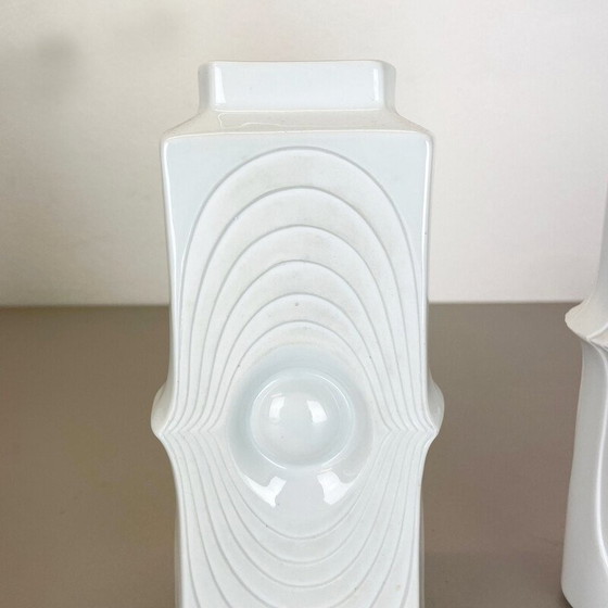 Image 1 of Paire de vases Op Art en porcelaine de Royal Bavaria Kpm, Allemagne, années 1970