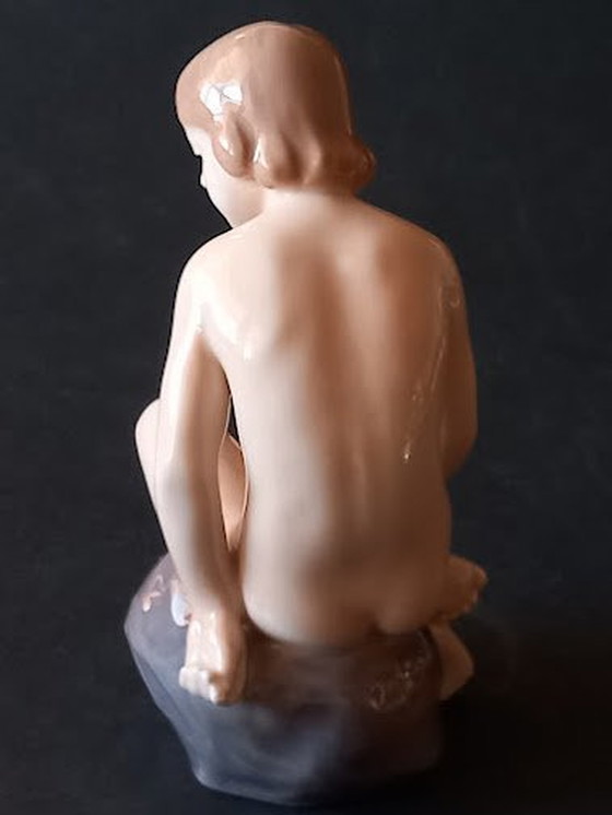 Image 1 of Royal Copenhagen 'Girl on Stone' par Ada Bonfils