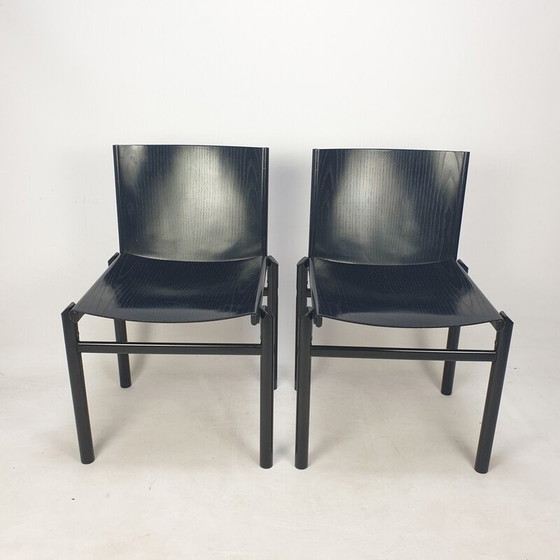 Image 1 of Paire de chaises de salle à manger vintage par Afra et Tobia Scarpa, Italie 1970