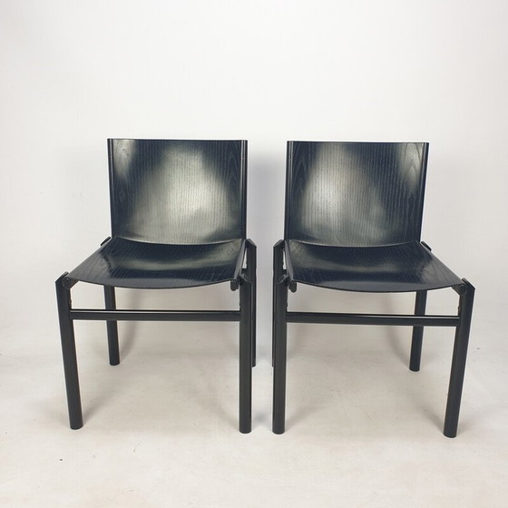 Image 1 of Paire de chaises de salle à manger vintage par Afra et Tobia Scarpa, Italie 1970