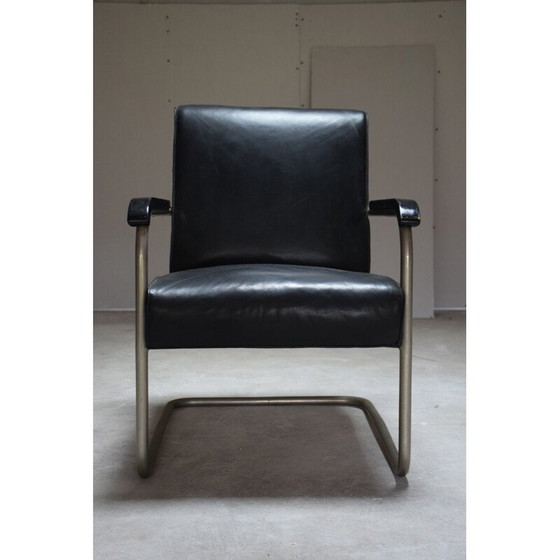 Image 1 of Fauteuil vintage en cuir noir B36 de Marcel Breuer 1930