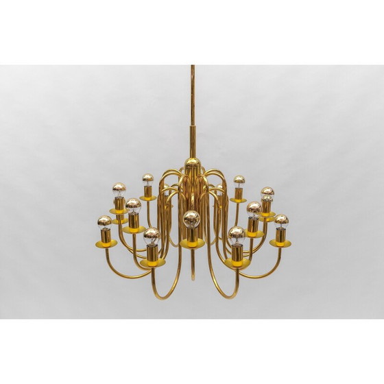 Image 1 of Lustre vintage en laiton, Italie 1970