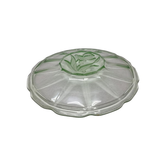 Image 1 of Bol Art Déco en uranium avec iris, années 1930