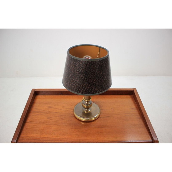 Image 1 of Lampe de table vintage en laiton, tchèque 1970